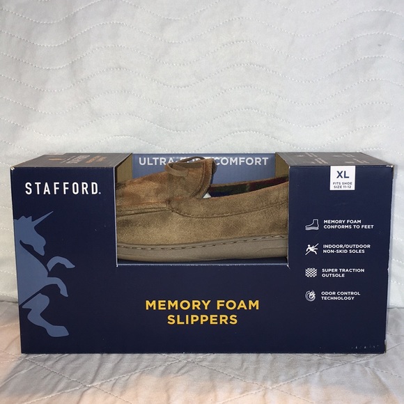 stafford slippers memory foam